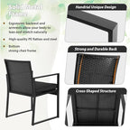 FDW Wicker Patio Chairs Rattan Bistro Set Outdoor Furniture for Backyard Porch Poolside Lawn, Cushion, Black and Black