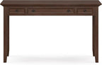 SIMPLIHOME Amherst SOLID WOOD Transitional 54 Inch Wide Desk in Russet Brown, For the Office Desk, Writing Table, Workstation and Study Table
