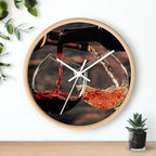Mozingo ~ Wine Clock for Kitchen Bar Wall It's Wine O'clock Silent Time Gift Home Decor Made In USA, 10" (Hour Marks - None, Clock Frame Color - Natural Wood, Wine Theme #01)
