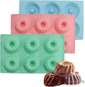 3 Pcs Mini Fluted Tube Cake Pan, 6-Cavity Silicone Non-Stick Small Cake Baking Mold for Cupcakes Cornbread Brownies Donuts Jello(Style4)