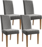 Chair Covers, Dining Room Chair Covers, Anti-cat Scratch, Washable, Regular Size, Chair Covers 4 Pack, for Kitchen, Hotel, Meeting