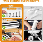 Professional Beef Jerky Gun Kits Stainless Steel Jerky Maker - Jerky Maker Jerky Cannon Meat Gun Stainless Steel Jerky Gun Large Capacity Jerky Making Kit