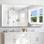 36x72inch Bathroom Mirror, Silver Rectangle Mirror with Thin Metal Frame, Large Rectangular Wall Mirrors for Bathroom, Living Roomm, Hair Salon, Big Farmehouse Mirror Hang Horizontal/Vertical