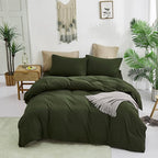 Army Green Comforter Queen Dark Green Bedding Set Olive Green Comforter Set Queen Men Breathable 3 PCs Comforter Set 1 Queen Comforter (90x90 inches) with 2 Pillowcases (20x26 inches)