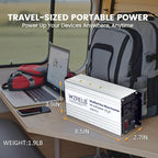 WZRELB 1200W Power Inverter 24V DC to 110V 120V AC,2400W Peak Modified Sine Wave Car Inverter with LED Display,Dual AC Outlets,Soft Starter,Off-Grid Power Converter with High Efficiency up to 90%
