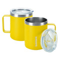 BJPKPK 2PCS Insulated Coffee Mug with Lid, 14oz Stainless Steel Tumbler | Travel Coffee Mug with Handle, Vacuum Insulated Tumbler Cup for Camping, Office, Home, BPA Free Lid, Hot & Cold