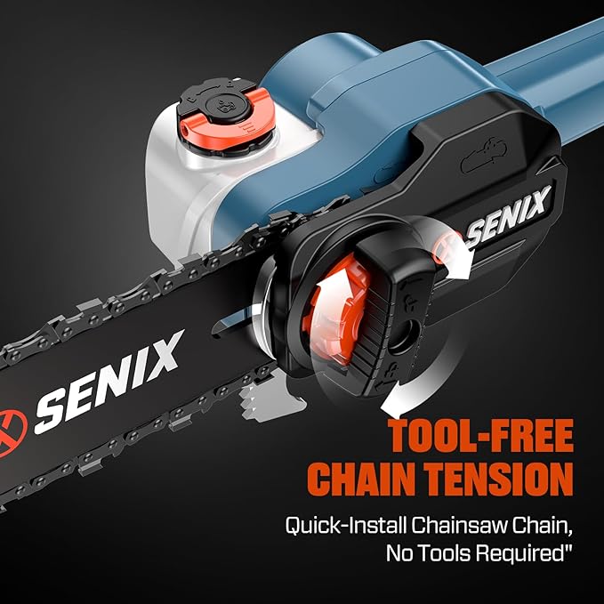 SENIX 10" Cordless Pole Saw, X6 60V Max 3.0Ah Battery Powered Pole Saw with 14ft Reach Carbon Fiber Telescoping Pole, 65.5ft/s Cutting Speed for Pruning and Trimming Branches(CSPX6-M)