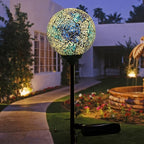 VCUTEKA Solar Lights - Outdoor Decorative Mosaic Solar Garden Light Waterpoof LED Pathway Stake Light for Landscape Lawn Patio Yard Decoration, 1 Pack