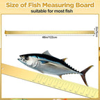 Zonon 1/8" x 2" x 48" Fish Measuring Board Anodized Aluminum Fish Ruler Yellow Corrosion Resistant Boat Measuring Tool for Fishing Competition Fresh and Salt Water
