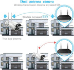 (90 Days Storage & Dual Antennas for WiFi Enhanced) AI Human Detected 2K 3.0MP Wireless Security Camera System,OOSSXX 10-Channel NVR HD Outdoor Home Surveillance WiFi Cameras Systems