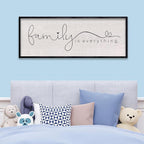 LuZhiQiang Family is Everything Sign Wall Decor 40"x15" Warm Home Sign Wall Art for Entryway Large Hanging Wood Framed (Black)