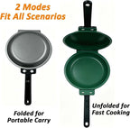 Upgraded Gray and Green Double Sided Pan, Water-Based Non-Stick Coating Flip Frying Pan for Home Kitchen, Hotel and Restaurant, Pancake Maker, Omelette Maker, Featuring Gas Or Electric Stove Cooking