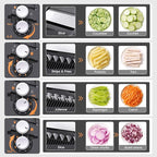 ONCE FOR ALL Safe Mandoline Slicer Pro, Veggie Slicer with Container, Gray | 4th Gen, 0.1-8mm Adjustable Kitchen Mandoline Slicer, Veggie Chopper Cutter For Potato Onion Fruit, Stainless Steel, Gift