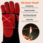 JKSafety Welding Gloves for Men,932°F Heat Resistant Gloves Mitts for Welders,Stick,Tig,Mig,Forge,Oven,Fireplace,Furnace