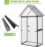 GUTINNEEN Shed Outdoor Storage Upgraded with Durable Metal Frame Garden Shed Tool Storage Cabinet with Wooden Floor Adjustable Shelfs 2.5 x 1.4FT （Off-White）