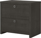Bush Business Furniture Lateral Cabinet with Satin Silver Hardware | Echo Collection 2 Drawer Filing Unit for Home Office or Professional, 31W, Charcoal Maple