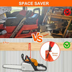 3 in 1 Chainsaw Holder 10" - Heavy Duty Chainsaw Wall Mount, 10 Gauge Steel Chain Saw Hanger for Garage Organization, Hefty Rack Storage Organizer for Chainsaw Accessories and Tools, 180 Lbs Capacity