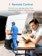 Smart WiFi Garage Door Opener Remote, App Control, Works with Alexa, Google Assistant and SmartThings, No Hub Needed