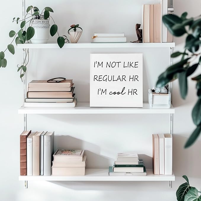 Funny Desk Decor Home Office Decor for Women I’m Not like Regular Hr I’m Cool Hr Human Resources Office Decor Wooden Signs Office Shelf Decor Desk Accessories Funny Office Gifts Funny Signs (5x5inch)