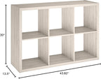 ClosetMaid 4569 Decorative Open Back 6-Cube Storage Organizer, Bleached Walnut
