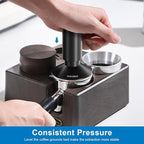 XIXUBX 2-in-1 Espresso Tamper & Magnetic WDT Tool, 53mm Spring Loaded Tamper with Anodized Aluminum Alloy Handle, Corrugated Base & Cover, Fits 53-54mm Portafilter Baskets for Espresso Machines