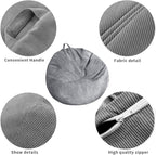 Stuffed Animal Storage Bean Bag Chair Cover (No Filler) Washable Ultra Soft Corduroy Bean Bag Cover for Organizing Plush Toys or Textile, Sack Bean Bag for Adults, Teens