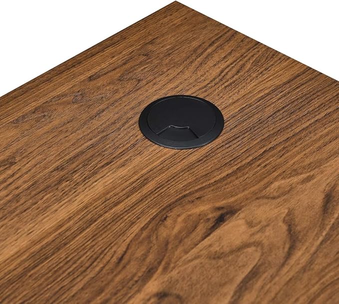 Modway Venture Mid-Century Modern L-Shaped Office Desk in Walnut