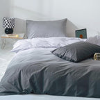 Gradient Gray Comforter Set Ombre White Gray Bedding Set Queen Women Aesthetic Comforter 3 PCs Gray Color Bed Comforter Set Queen Gradient White and Gray Comforter Set Queen