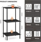 melos 3 Tier Bookshelf, Classically Tall Bookcase Shelf Storage Organizer, Modern Book Shelf for Bedroom, Living Room and Home Office, Black