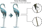 35-40 Inch Standing Garden Crane Statues for Outdoor Set of 2 Metal Birds Garden Sculptures Yard Art for Home Backyard Patio Lawn Decoration
