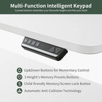 FEZIBO 75 Inches, Supports over 300mlbs,L Shaped Standing Desk Reversible, Electric Height Adjustable Corner Stand up Desk, Sit Stand Desk Computer Workstation, White Frame/White Top