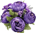 Duovlo Artificial Peony Silk Flowers Fake Flowers Vintage Wedding Home Decoration,Pack of 1 (Medium Purple)