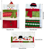 3 Piece Set Christmas Snowman Refrigerator Door Handle Covers Appliance Handle Covers Christmas Decorations Fits Standard Size Kitchen Refrigerator Microwave Oven Or Dishwasher