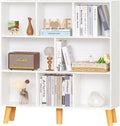 YAHARBO 8 Cube White Bookshelf,3 Tier Book Shelf with Legs,Modern Minimalist Bookcase,Open Book Shelves Storage Organizer,Frees Standing Wooden Display Bookcases for Small Space,Bedroom,Living Room