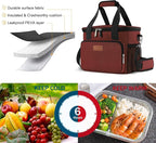 Lunch Bags for Women/Men, Insulated Lunch Bag for Work Office Picnic - Large Lunch Cooler Bag Leakproof Lunch Box with Adjustable Shoulder Strap for Adults - Red(15L)