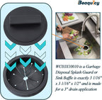 Beaquicy Garbage Disposal Splash Guards and Stopper Set - 3 Pack Sink Baffle Disposal with 1 Pack Sink Stopper