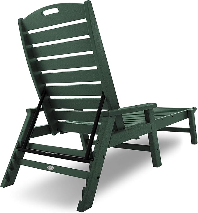 POLYWOOD NCC2280MA-P Nautical Arms Chaise, One Size, Green