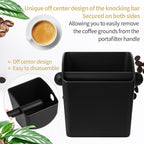 IAOSEN Large Square Knock Box Shock-absorbent Knock Box Espresso with Removable Knock Bar and Non-Slip Base Espresso Accessories for Home/Office (Large Black Knock Box)