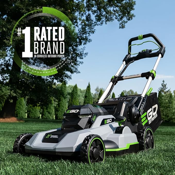 EGO POWER+ Electric Lawn Mower, Self-Propelled Cordless with Touch Drive, Includes (2) 56V 4.0Ah Batteries and Rapid Charger – LM2122SP-2