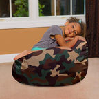 Posh Creations Bean Bag Chair for Kids, Teens, and Adults Includes Removable and Machine Washable Cover, Soft Nylon - Camo Green, 27in - Medium