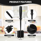 CUNSENR Premium Meat Chopper - 5 Curve Blade Ground Beef Smasher Tool - Heat-Resistant Nylon Meat Masher for Ground Beef, Hamburger, Potatoes - Non-Stick Ground Meat Chopper for Easy Mixing - Black