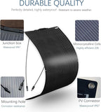 Flexible Solar Panel kit 200W 12V,2PCS 100W Monocrystalline Module,20A Charge Controller,Extension Cable Off-Grid Charger for RV Boat Van Car Curve Surfaces (200W Solar KIT)