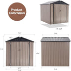 U-MAX 6x6 Storage Sheds & Outdoor Storage, Small Outdoor Storage Garden Outside Shed kit, Galvanized Metal Utility Shed for Backyard, Patio and Lawn