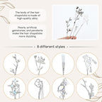 inSowni 8 Pieces Decorative Retro Crystal Pearl Silver Hair Sticks Pins with Pendants Asian Chinese Hanfu Cloud Star Lotus Flower Hair Forks Chopsticks Bun Updo Holders Long Hairpins for Women Girls