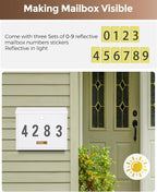 LAND·VOI Locking Wall-Mount Mailbox for Outside, with 4 Keys, Galvanized Steel Rustproof Metal Postbox, 4" Dx13.8 Wx11.2 H, Includes 3 Sets of Mailbox Numbers, Nameplate, White