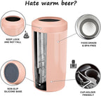 4-in-1 Slim Can Cooler Easy to Hold Insulated Beer Can Holder Double-walled Stainless Steel for All 12 Oz Cans Gift (Jelly Pink)