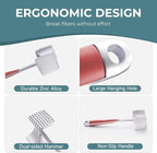 KITEXPERT Meat Tenderizer Hammer with Comfortable-Grip Handle, Dual-side Mallet for Kitchen, Heavy Duty Pounder For Tenderizing Steak, Beef and Fish, Red