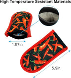 Evoio Cast Iron Skillet Pot Pan Hot Handle Covers (4-Pack Red Peppers) | Pot Handle Covers Heat Resistant Pot Skillet Hot Handle Sleeves Mitt Cover for Kitchen, BBQ and Baking Cookware