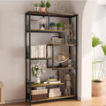 Gizoon 71” Industrial Bookshelves for Storage, Tall Display Etagere 8-Shelves for Bedroom, Metal Frame Staggered Bookcases for Bedroom, Living Room, Home Office, Retro