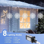 Brightown 2 Pack Christmas Snowflake Icicle Lights Outdoor - Plug-in 23.6ft 10 Drops 480LED Snowflake Window Lights, Connectable for Indoor Outdoor Porch Eaves Rooftops Christmas Decoration